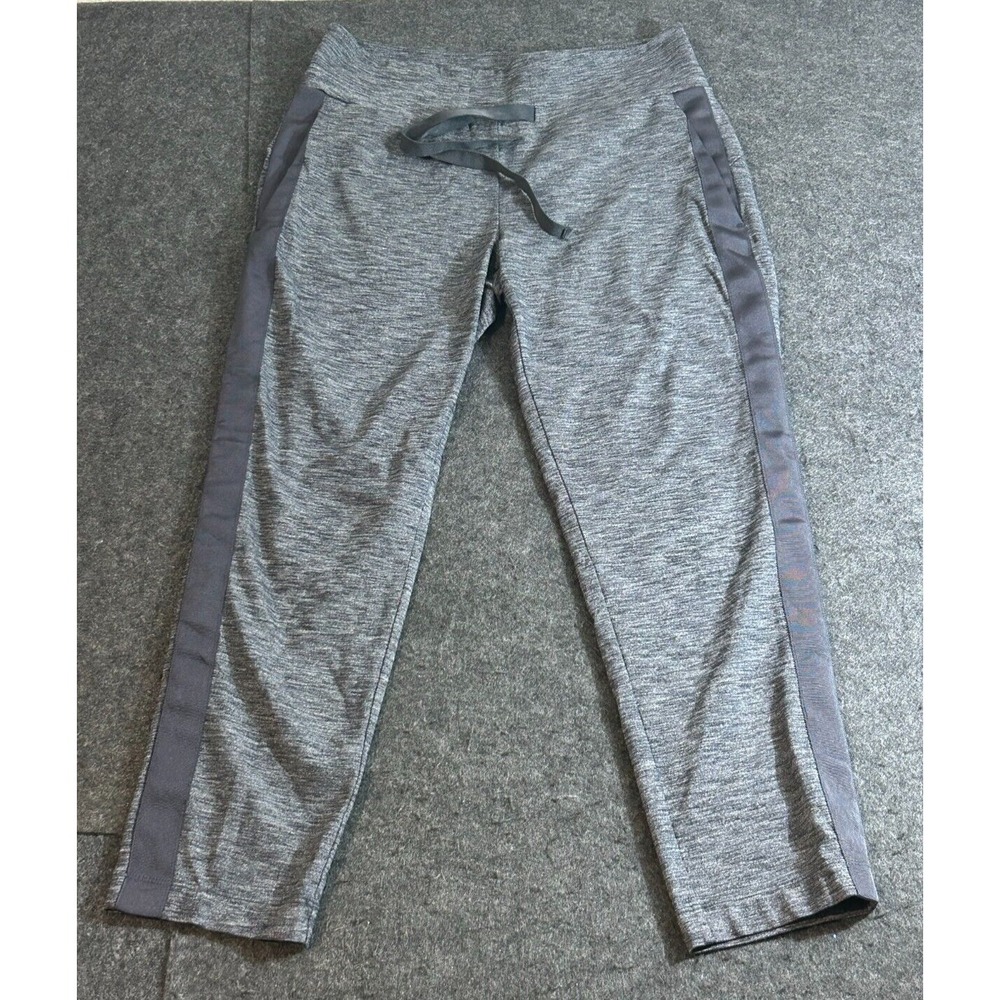 Athleta Metro Downtown Heathered Gray Ankle Pants Size S Drawstring Ribbon Trim